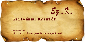 Szilvássy Kristóf névjegykártya
