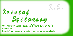 kristof szilvassy business card